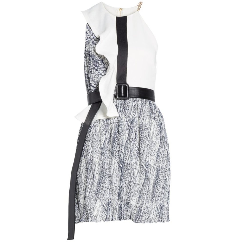 NEW NWT Self-Portrait Frill Contrast Mini Dress - Picture 8 of 9